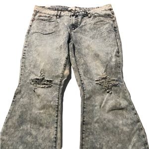 Ladies distressed flare leg jeans by Almost Famous size 13